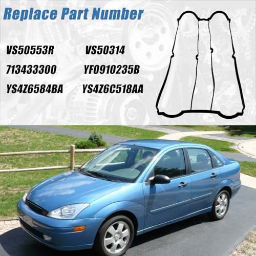 Image of AUCERAMIC VS50553R Engine Valve Cover Gasket Set Fit for 2000-2004 Ford Focus SE ZTS ZTW ZX3 ZX5 Escape, for Mazda Tribute 2.0L L4 DOHC 16V VS50314