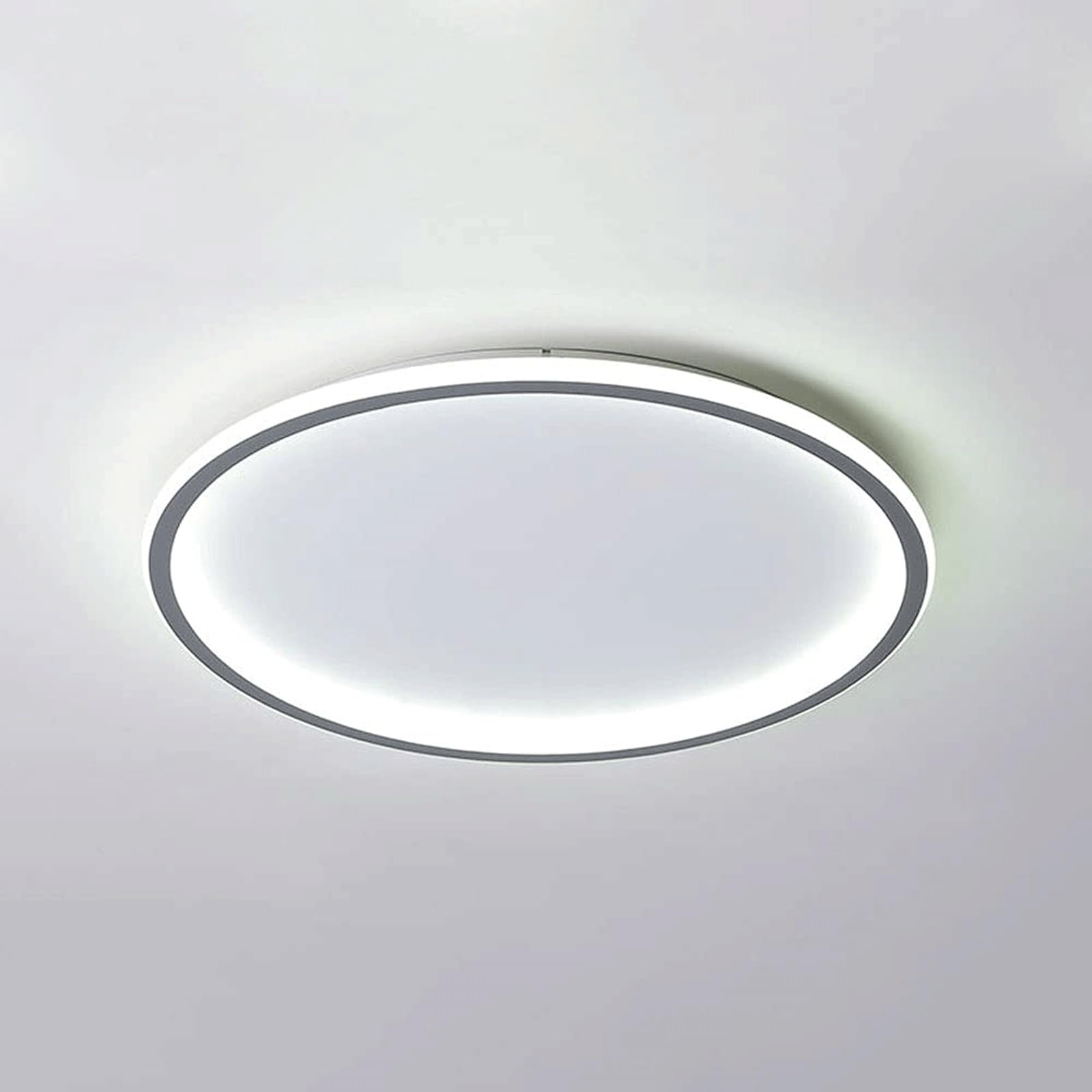 DUddTTW Circular Ceiling Light Fixture Dimmable Ceiling Lamp LED Flush Mount Lighting Halo Shape Close to Ceiling Light Hallway Chandelier(Gray)