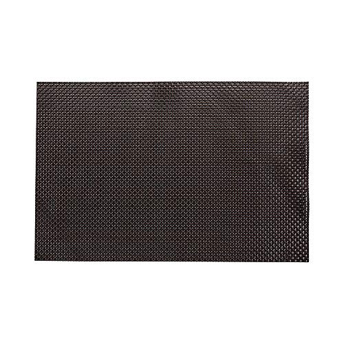 Amalfi Basketweave Dark Mahogany Vinyl Woven Placemat - 16" X 12" - 6 Count Box - Restaurantware #TOP1