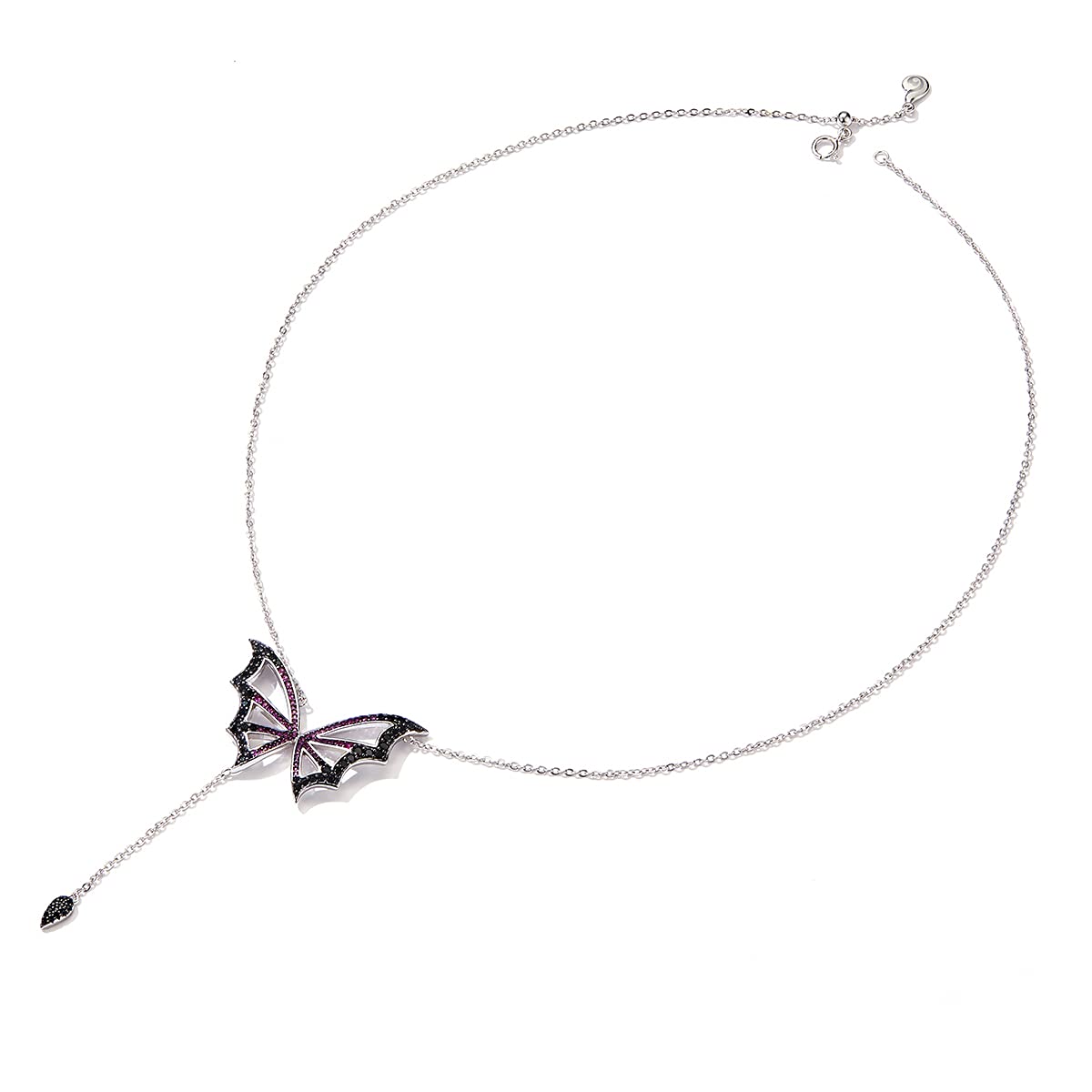 Deslumbrante Collar con Colgante de Elfo y Mariposa, Collar de Plata de Ley 925 con Forma de Animal para Mujer, joyería