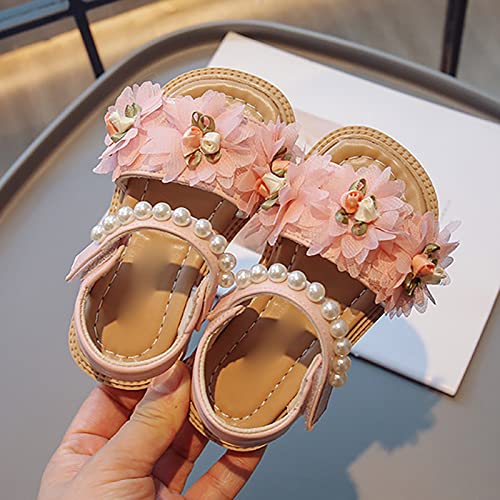 Girls' Sandals Summer Children's Soft Sole Shoes Pearl And Flower Decoration Fashion Girls' Toddler Jelly Sandals4