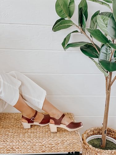Image of Sandgrens Handmade Swedish Wood Clogs for Women, High Heel Sandal | Victoria