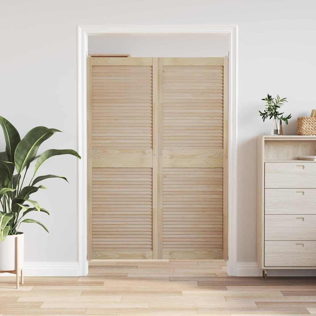 Genérico Puerta de Armario con Puerta 2 pcs Natural 140.5 x 2 x 59.5 cm,Bricolaje,Accesorios de Bricolaje,Ferretería para armarios,Puertas de armarios-42019271