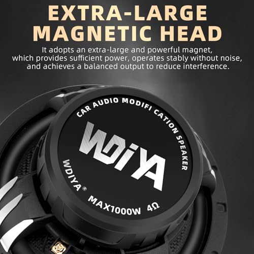 Image of Upgrade 6.5 inch Car Speakers 1000W Peak Power - High-Performance Carbon Fiber Cone Woofers, Bullet Head Design for Clear Bass & Stereo Sound, Door Audio System (2 Speakers)