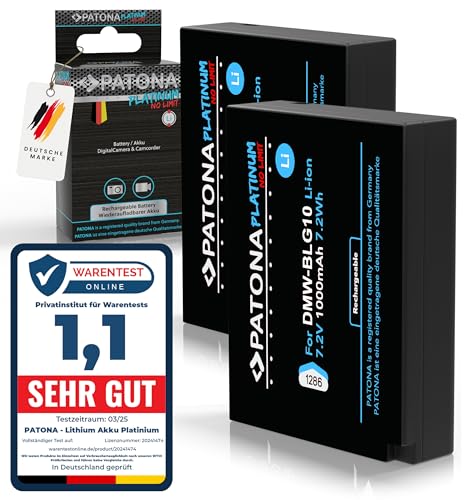 PATONA Platinum   Batería DMW BLG10 E (1000 mAh)   Compatible con Panasonic Lumix DC GX9 TZ202 TZ96 TZ91 DMC TZ101 TZ81 GF6 GX7 GX80 LX100 S6, etc.