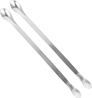 BRIGHTFUFU Multitools 2 Pcs Stainless Steel Weighing Reagent Spatula Sampling Spoons Stainless Spatula Laboratory Mutitool Scoop Reagent Micro Lab Sampler Spoons Mix Micro Spatula