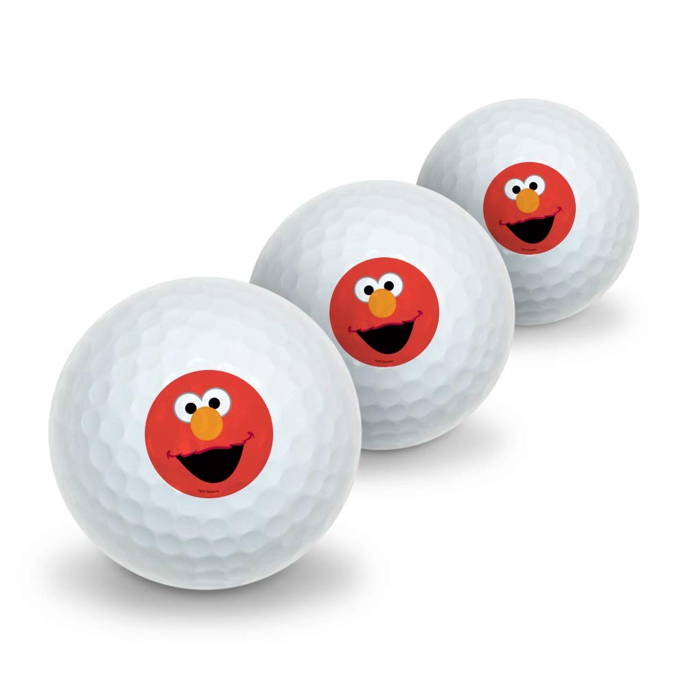 GRAPHICS & MORE Sesame Street Elmo Face Novelty Golf Balls 3 Pack