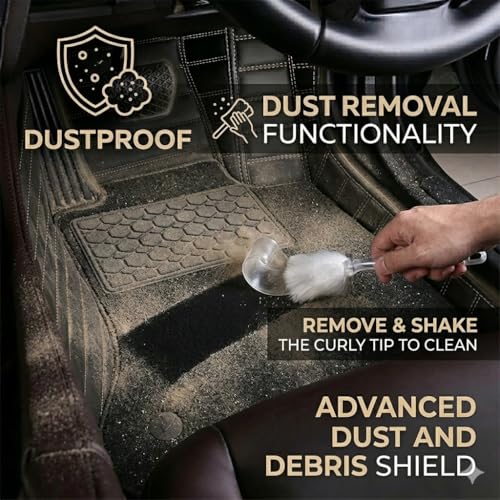 Image of Antiskid Premium 9D Car Mat Full Set for Mahindra XEV 9S 2026 | Luxury Leather Dual-Stitch Full Set 9D Car Floor Mat || 100% Waterproof ||Color: Black Beige