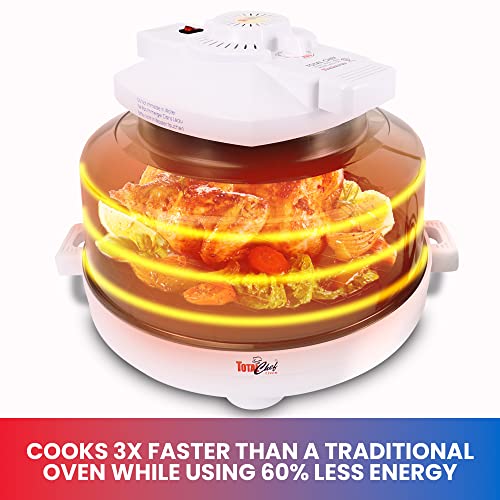 Total Chef Countertop Infrared Oven With Convection Air Circulation, Time And Temperature Control, 1300W, Roast, Steam, Bake, Broil, Air Fry, And More, For Cottage, Dorm Room, Rv, Apartment, Home #TOP2