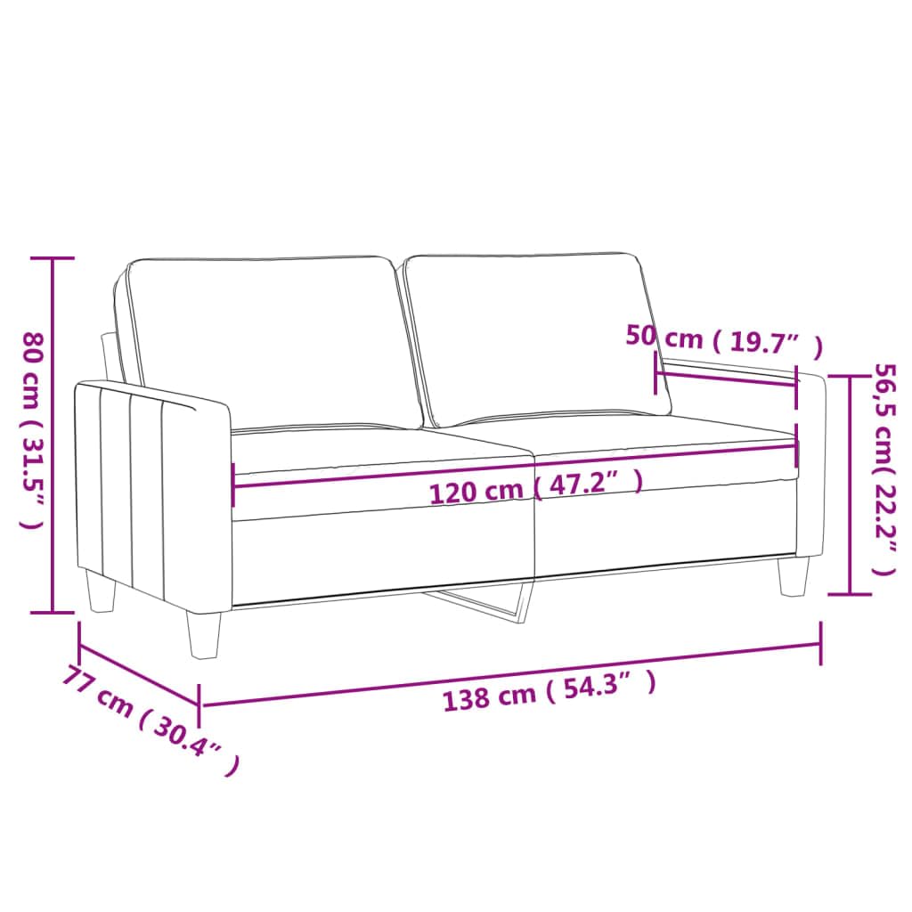 Sofá de 2 plazas de Tela,Sofá Sillón de Descanso Relax Color Gris Oscuro 120 cm