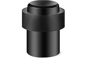 Stainless Steel Cylindrical Floor-Mounted Door Stopper with Soft Rubber Top