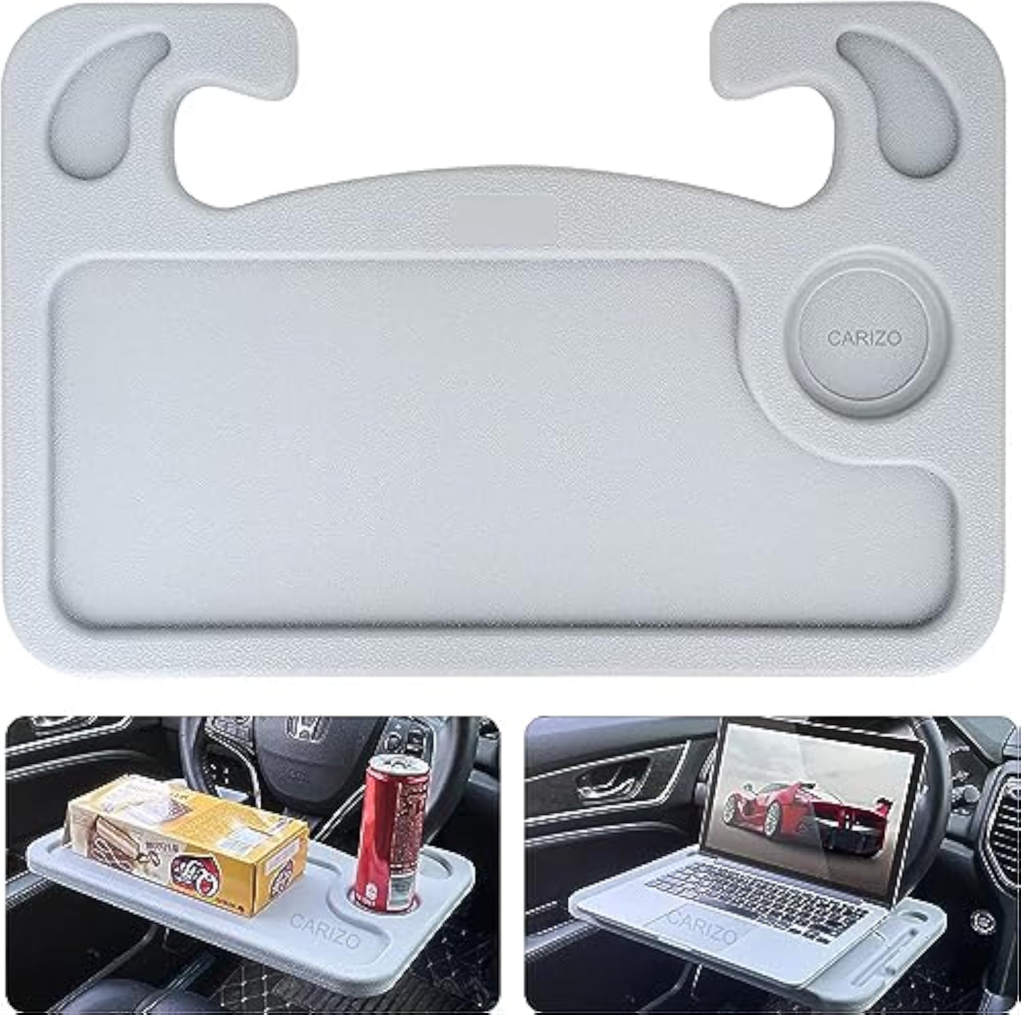 Multifunction Wheel Tray Car Steering Wheel Desk, Grey