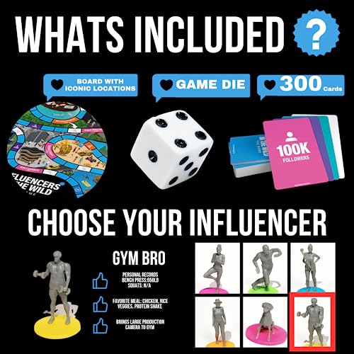 Influencers in the Wild Board Game - 2-6 Players - Built by Tank Sinatra & Tank's Good News - Social Media Board Games for Adults, Social Media Merchandise Card Games for Adults miniatura 4