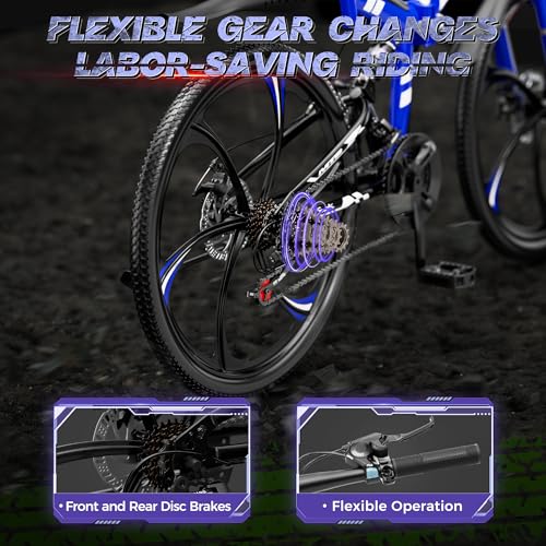 Image of Outroad 26 Inch Folding Mountain Bike, 21 Speed Full Suspension High-Carbon Steel MTB Foldable Bicycle, Dual Disc Brake Non-Slip Adjustable Seat Folding Bikes for Adults /Men /Women, Black, Orange