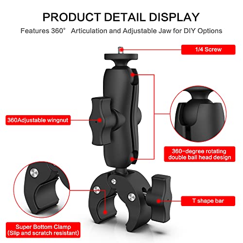 Image of Cam-Grip Ultimate Action Camera And Phone Mount Kit For Motorcycle Vlogging-360 Degree Rotation, Compatible With Gopro, Insta, Dji, Sjcam And More