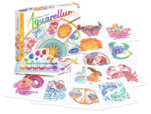 Sentosphère – Aquarellum Zodiaque - Edition Collector - Partir à la découverte des 12 Zodiquaes - Activité créative à faire seule ou à plusieurs - a...