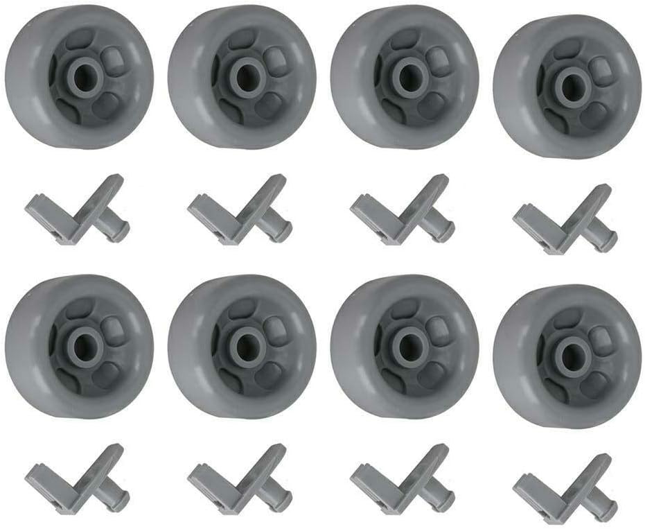 Pack of 8 WD35X21041 Durable Dishwasher Lower Rack Roller & Axle Replacement for GE Dishwashers Replaces WD12X10107 WD12X10126 WD12X10136 WD12X10261 WD12X10277 AP5986366