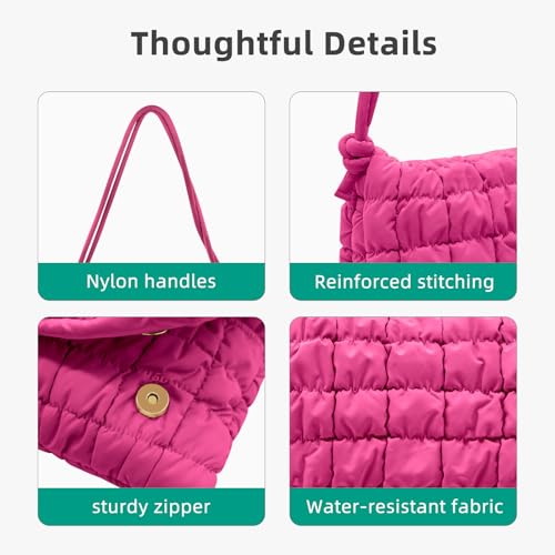 Image of NAARIAN Shoulder Bag for Women, Small Puffer Crescent Hobo Bag, Trendy Waterproof Clutch with Magnetic Closure | Trendy