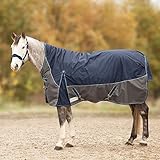 Funktionelles Cool-Dry-Innenfutter für optimales Klimamanagement. Mit hohem Halsansatz. 200 g/m² Thermofüllung sorgen für wohlige Wärme an kühlen Tagen. , , - 1200 Denier Polyester , - Triplex Frontverschluss , - Atmungsaktiv , - Wasserdicht (Wassersäule 3000 mm) , - Beinschnüre , - Kreuzgurte mit Elastik , - Gehfalte , - Schweiflatz , - Widerristpolster , - Waldhausen Design-Schnallen , - Mit praktischer Waldhausen Deckentasche , - Funktionelles Cool-Dry-Innenfutter , , Außenm