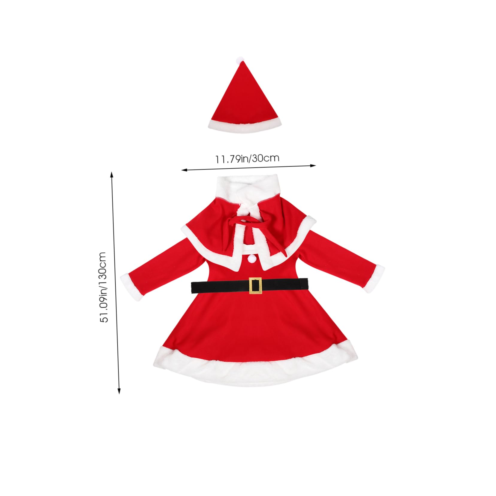 Costume da Babbo Natale per bambina bambola di natale vestito natalizio Natale vestirsi costume natalizio per bambina natalizi per Poliestere (poliestere) rosso