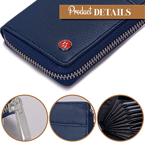 Image of HORNBULL Steve RFID Blocking Leather Wallet for Men | Vertical Credit Debit Card Holder (Navy1)