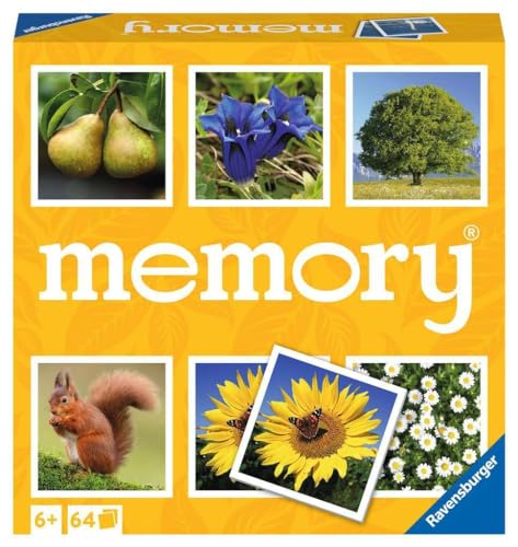Ravensburger - Memory Nature | Giochi Da Tavolo Per Tutta La Famiglia | 2-8 Giocatori | Memory Gioco Per Bambini | Giochi Spiderman 4 Anni O Più | Regalo Bambini 4 Anni