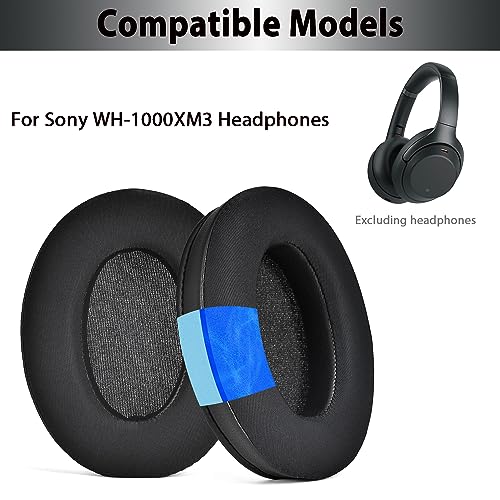 Image of Adhiper Replacement Ear Pads for Sony WH-1000XM3 (WH1000XM3) Noise Canceling Headphones, Upgraded Cooling Gel Earpads Cushions with Softer Protein Leather, Noise Isolation Memory Foam(Black)