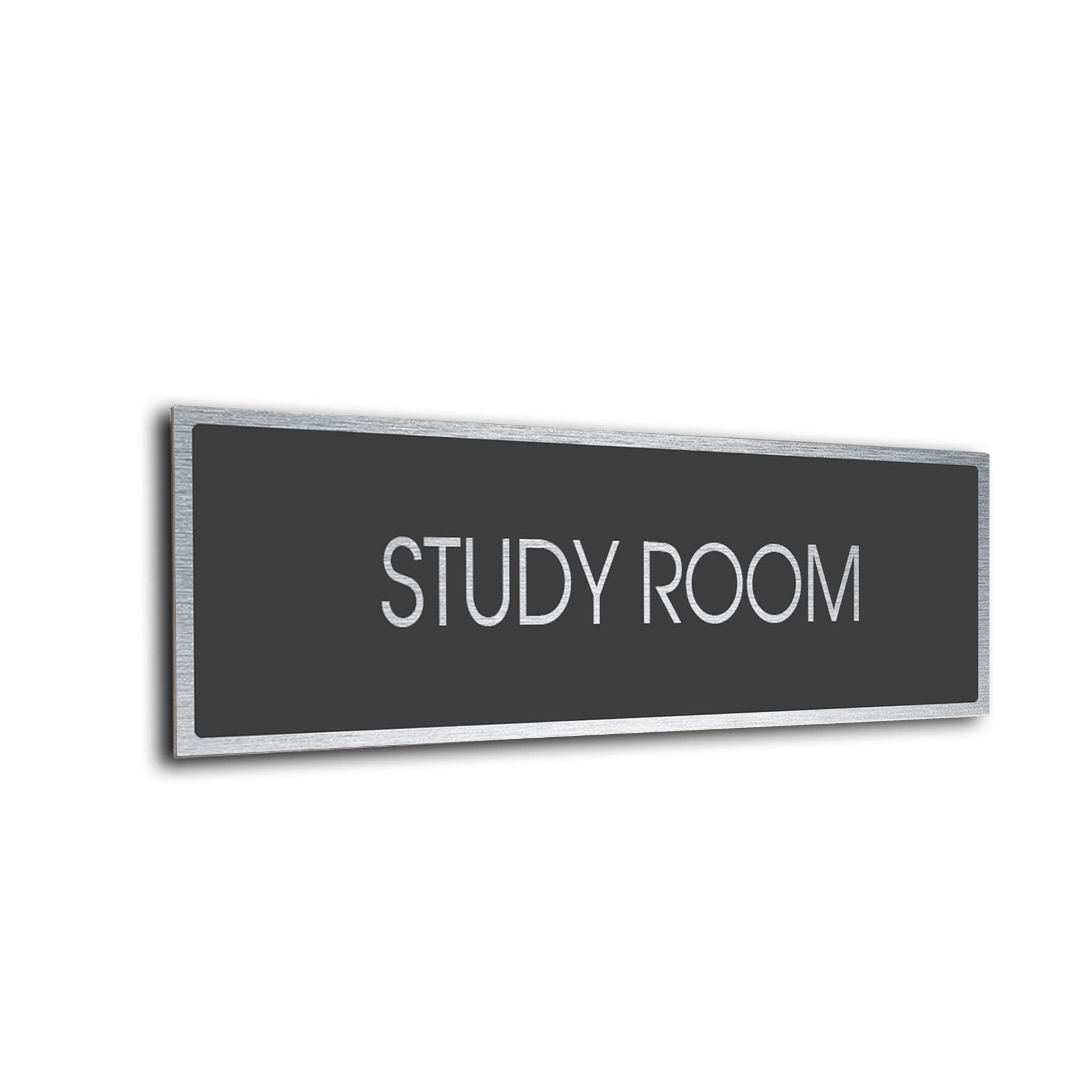 Modern Brushed Metal Study Room Sign: Durable, Rust-Free Business Door Sign, DMD 2210431