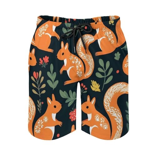 Casual Quick Dry Elastic Waist Swimwear Casual Board Shorts with Drawstring Summer Quick Dry Board Shorts