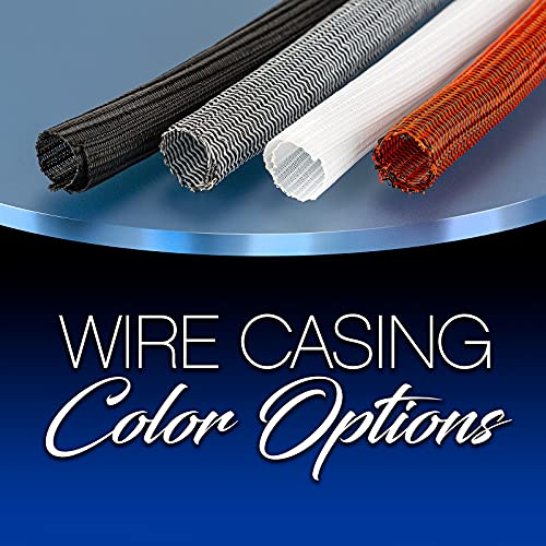 Maximm Cable Management Wire Loom 10ft 1/2 Inch Black and Orange Split Cord Protector 2 Pack miniatura 5
