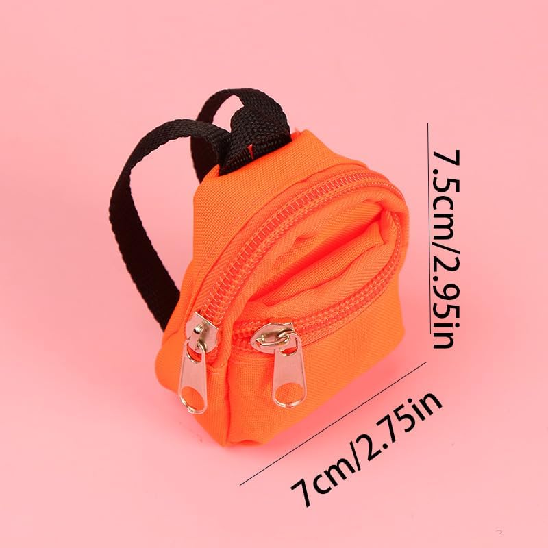 4 Pcs Mini Nylon Backpack Keychain Pouches - Casual Style, Hand Washable, No Print, No Edge Paint, with Zipper, Random Colors
