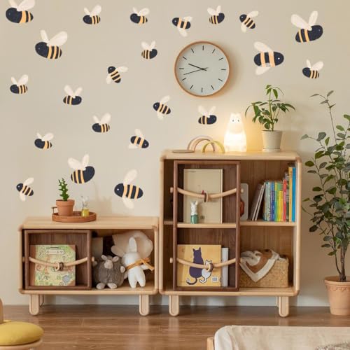 Vinilo Decorativo Pared Abejas Boho Multicolor 4 Hojas