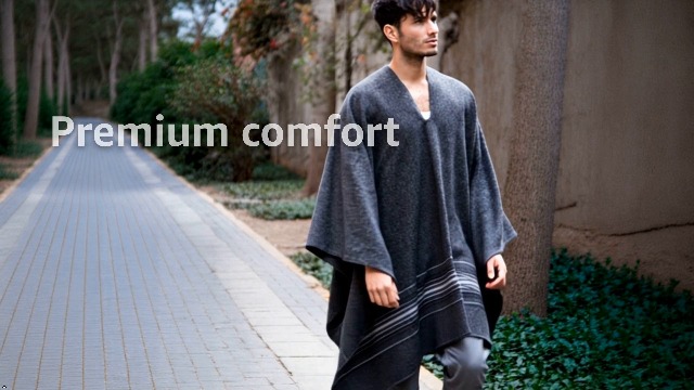 NOVICA Artisan Handmade Men's Alpaca Blend Poncho Warm with Vneck