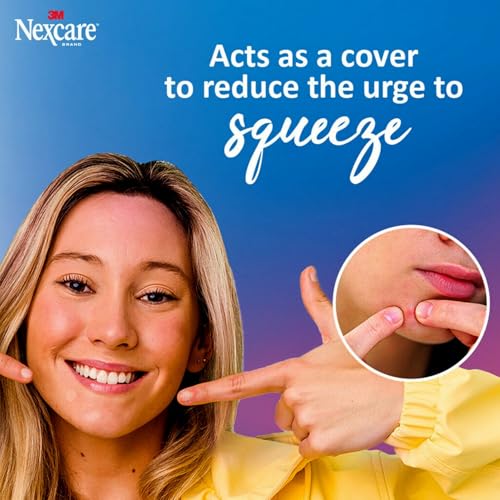 Image of Nexcare Thin and Transparent Acne Patch, Skin Cover Absorbs Pus and Oil from Clogged Pores, made with hydrocolloid, tab allows for easy removal from liner - 39 Pimple Patches