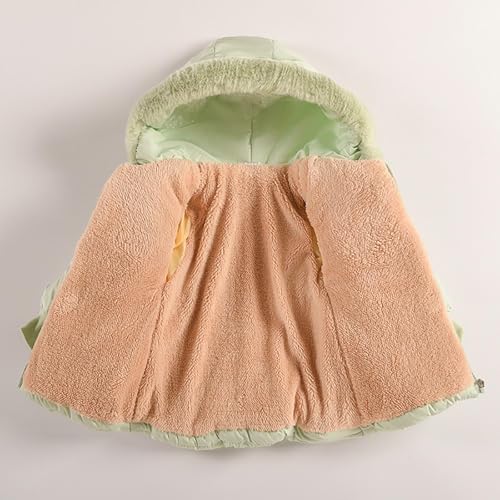 Boys Girls Winter Coat Cute Butterfly Quilted Faux Fur Hood Down Jacket Outdoor Warmth Soft Comfy Kids Outerwear4