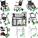 Wheelchair Side Bag, Upgrade Flower Color Wheelchair Armrest Storage Pouch with Cup Holder and Reflective Strip Made with Waterproof Fabric, for Most Wheelchairs, Walkers and Rollators (Blue Rose)