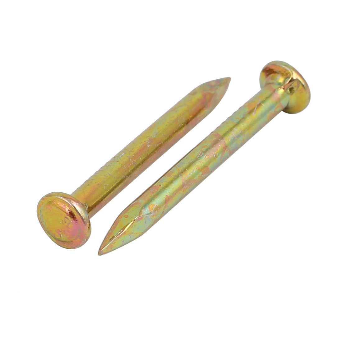 Aexit 300pcs 30mm fastener Length Steel Point Tip Cement Nail Bronze Tone Model:58as270qo757