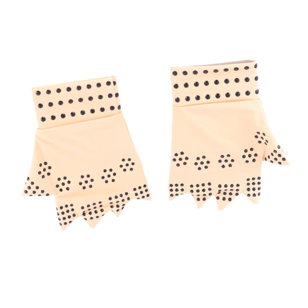 TOVINANNA 1Pair Care Gloves Beige Fingerless Magnetic Therapy Gloves for Joint Compression and Muscle Relaxation Slip Design for Comfort