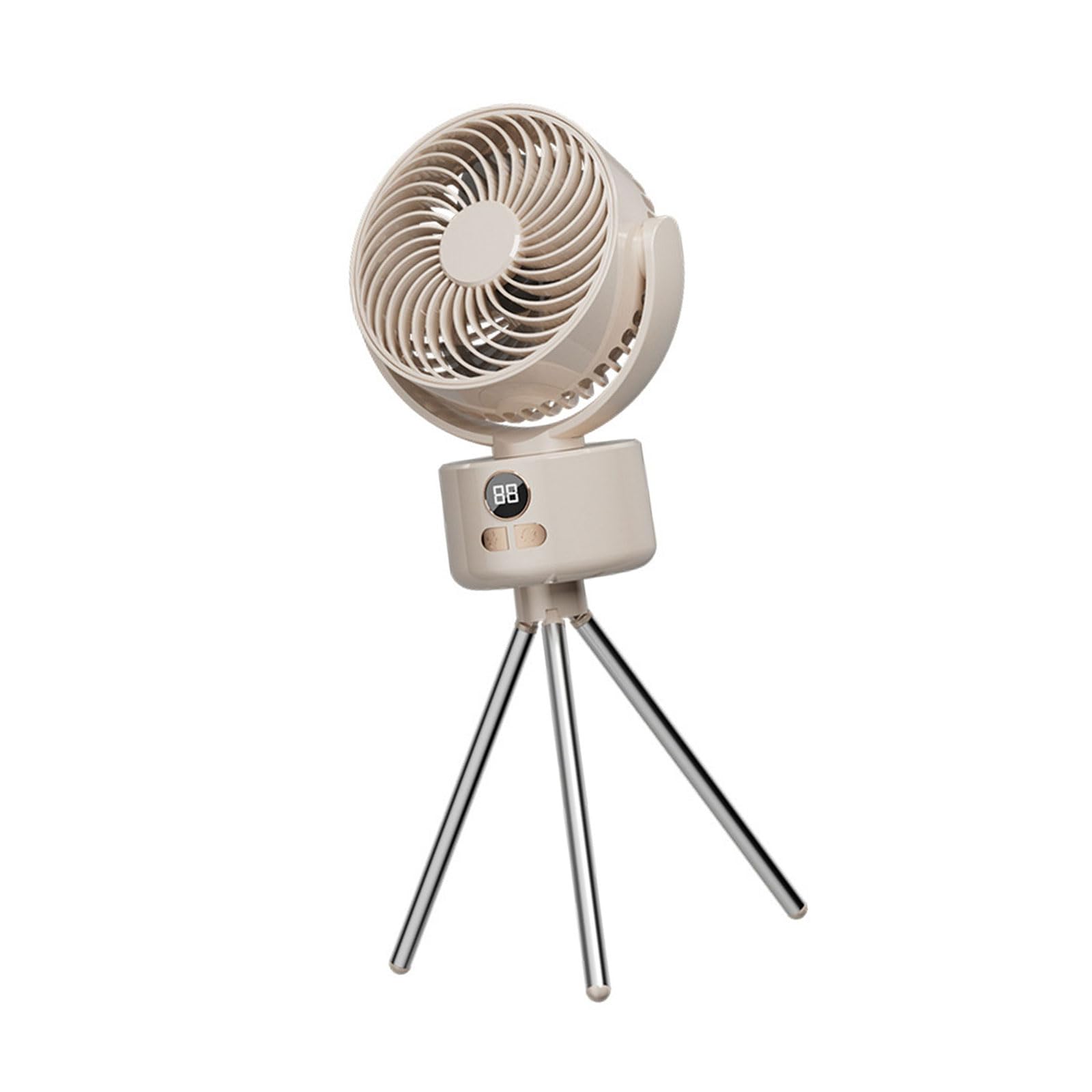 TAZIZI Digital Display Camping Fan 3600mAh Rechargeable Battery USB Power Tripod Base Portable Cooling Solution for USB Powered Portable Fan Tripod