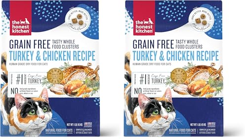 Image of The Honest Kitchen Whole Food Clusters Grain Free Turkey & Chicken Dry Cat Food, 1 lb Trial Pouch (Pack of 2)