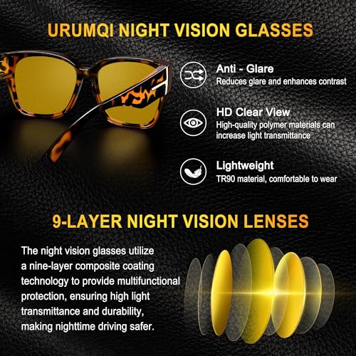 Image of URUMQI Night Driving Glasses Polarized Fit Over Night Vision Glasses Women