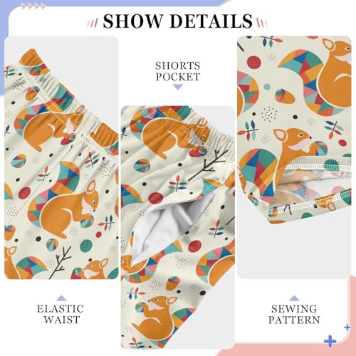 Lovely Squirrel Pine Cone Boys Long Pants Soft Trousers Elastic Waist Kids Lounge Bottoms with Pockets S-XL4