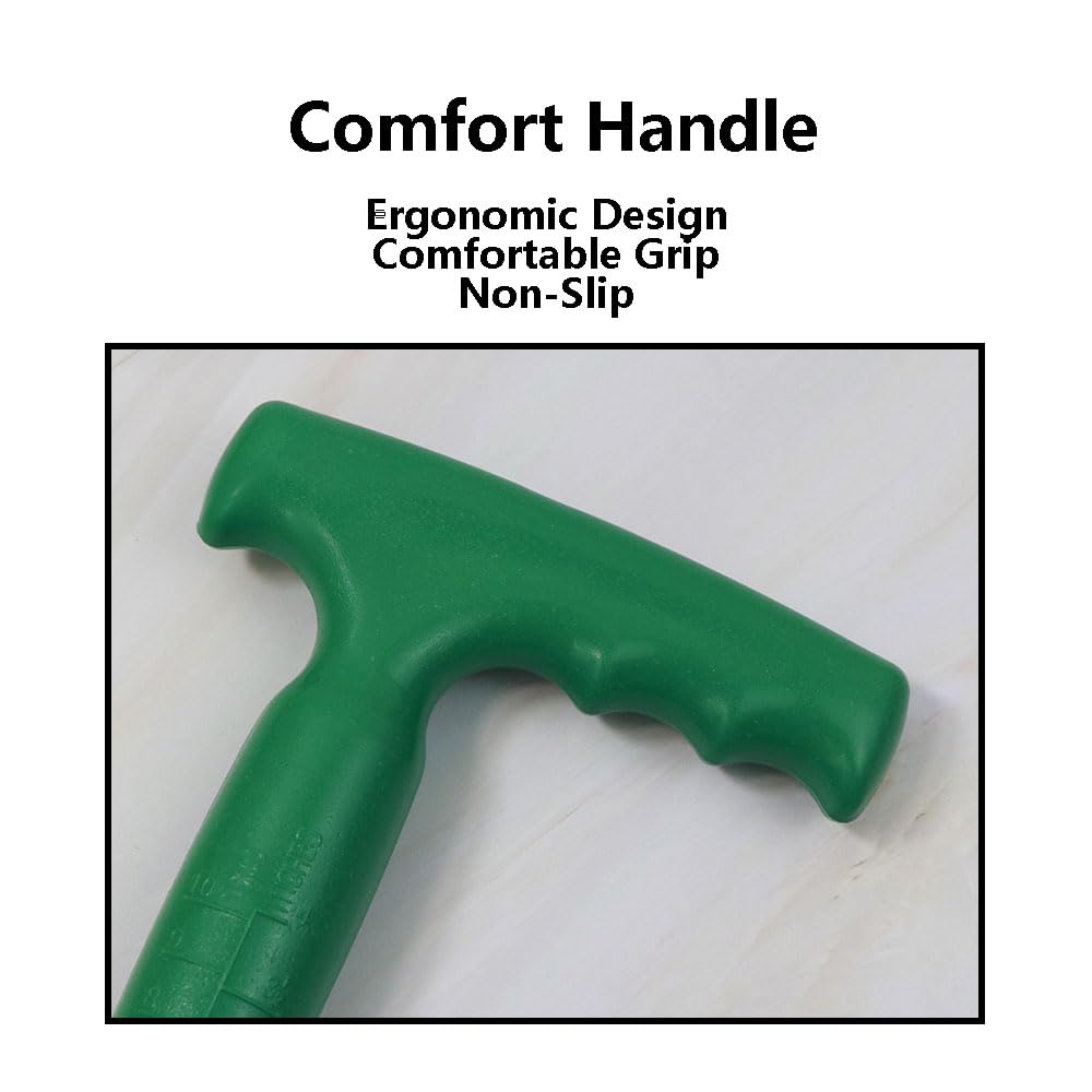 TopHomer Strumento Manuale per Fori da Giardino, 17 x 11 cm Punzonatrice per Terreno Verde con Scala Trasparente per Semina di Bulbi, Trapianto e Piantagione Precisa