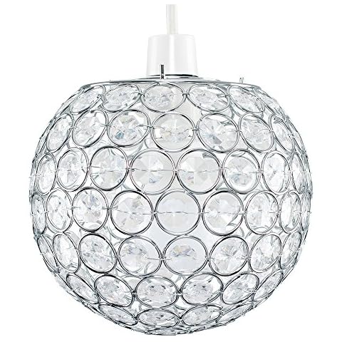 MiniSun Modern Chrome Globe Ceiling Light Shade Cover