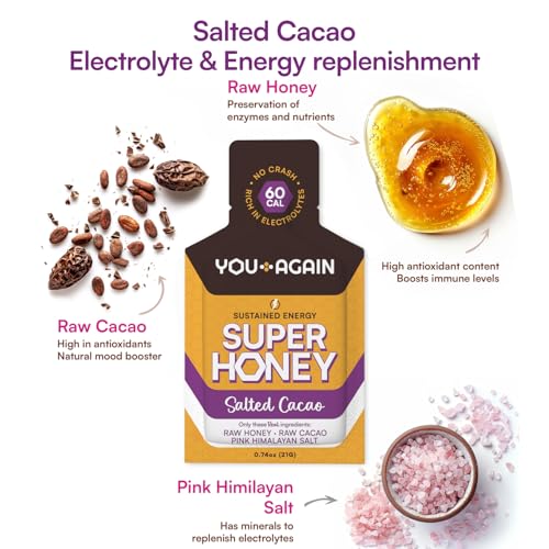 Image of You Again Super Honey Packets | Workout Clean Energy Gel Packs | Cycling, Endurance, Running Gel or Energy Snack | Paleo & Carnivore Snack | Gluten-Free | Made in USA (8 Pack - Chocolate)