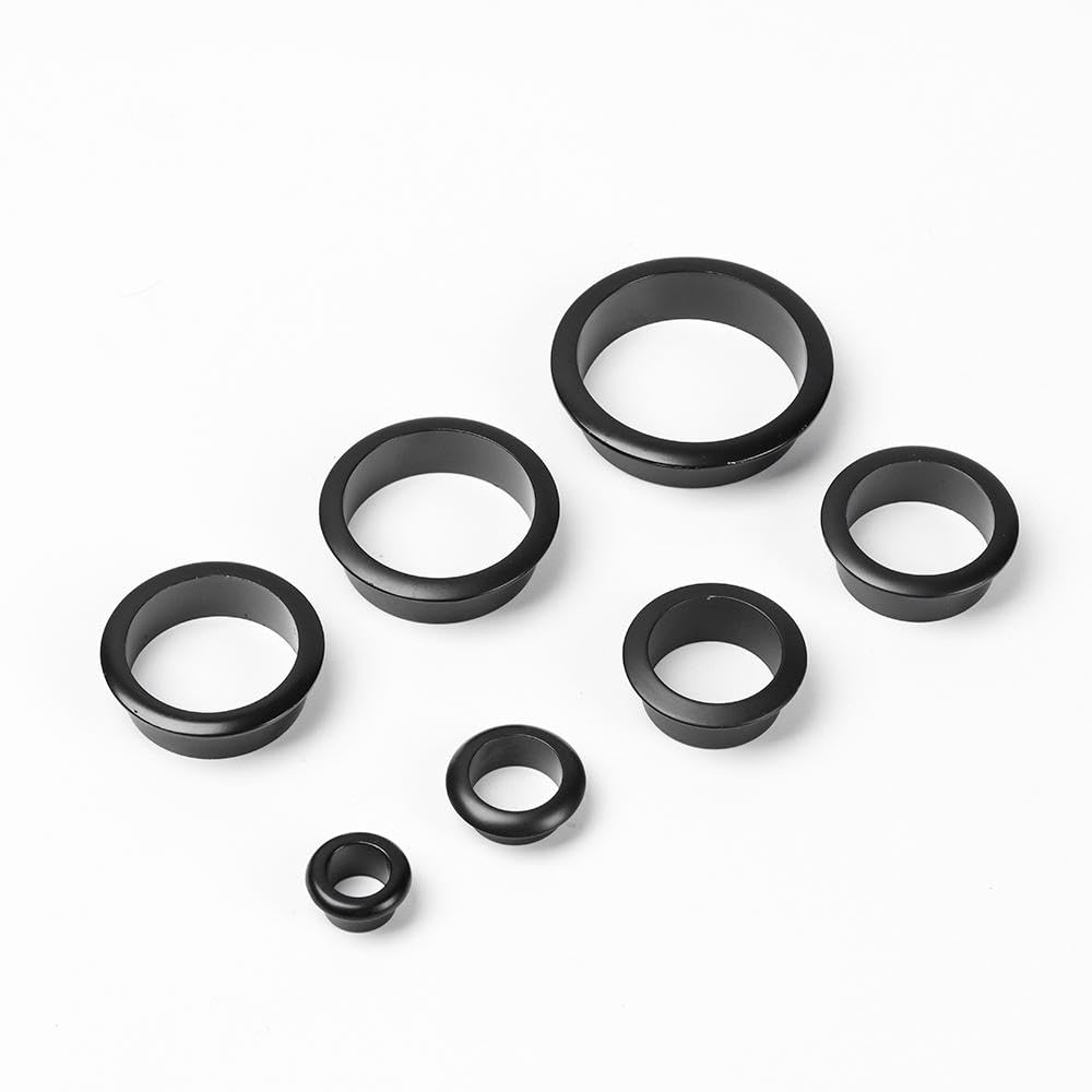 Fil électrique Passe-câbles de Bureau, 4 pièces, Cache-Trou en Alliage de Zinc, for boîtier de câbles, décoration d'armoire, Port de câbles, quincaillerie for Meubles(Black,45mm)