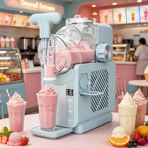 Máquina para hacer granizados, 180 W, capacidad de 2 litros, máquina de helado para bebidas frías y servicio suave, modos 5 en 1, enfriamiento rápido de 15 minutos, limpieza automática para uso