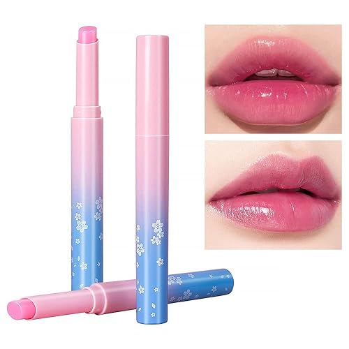 BINGBRUSH Juego de 2 lápices labiales que cambian de color, rosa de larga duración, hidratante para el cuidado de los labios, cambio de color