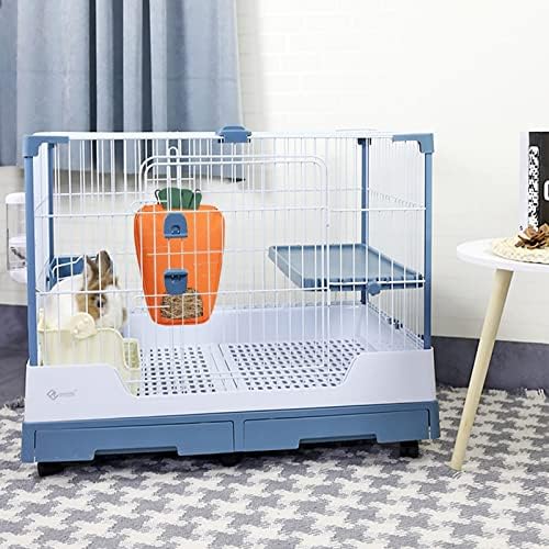 Dickplay Rabbit Hay Feeder, Guinea Pig Hay Bag Hanging Feeder 600D Oxford Cloth Fabric for Small Hay-Eating Pets Rabbits Guinea Pig Chinchilla Small Animals, Orange