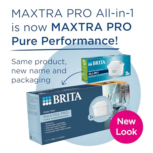 Image of BRITA MAXTRA PRO Water Filter Cartridge Pack of 3 | German Innovation High Performance Replacement for Jug & Pitcher | Reduces Chlorine, PFAS, Lead & Limescale | Great Tasting Drinking Water